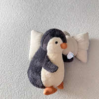 Peluche super douce Pingouin cacahuète 34 cm avec LOGO personnalisé, poupée réconfortante, cadeau d'anniversaire, animal mignon de style zoo, en polyester