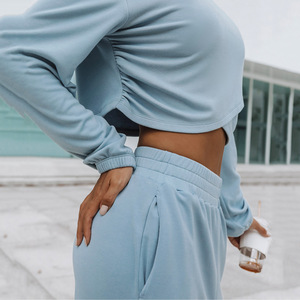 In Super Offerta Set Lounge da <span class=keywords><strong>Donna</strong></span> Tuta Due Pezzi Outfit Y2K Pantaloni a Gamba Larga <span class=keywords><strong>Abbigliamento</strong></span> da Casa per Tutti i Giorni - Product Image 4