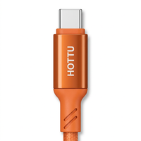 Câble USB-C vers USB-C Orange tressé pour smartphone, tablette, ordinateur portable, voiture et voyage