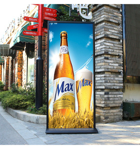 Bán Nóng Ba Cực Ngoài Trời Thường Vụ Dọc Biển Quảng Cáo Tùy Chỉnh Bề Mặt Dọc Hai Mặt Siêu Mỏng Gắn Trên Sàn - Product Image 5