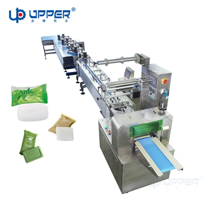 High-speed packaging line for laundry soap bar or hotel soap flow wrap servo motor Heat shrink thermoforming packaging machine