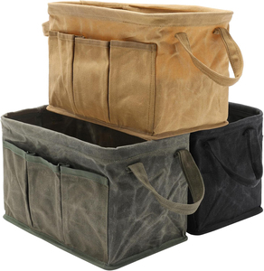 Water Resistant Fold-able Open Top Tool <b>Carrier</b> Fold-able Open Top Tool <b>Bags</b> Heavy Duty Waxed Canvas Tool <b>Bag</b> - Product Image 2