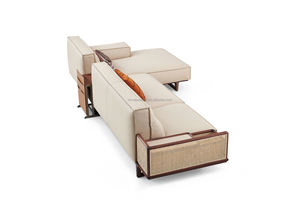 ชุดโซฟาหนังวอลนัทหรูหราระดับไฮเอนด์ดีไซน์คลาสสิกและดั้งเดิม - Product Image 6