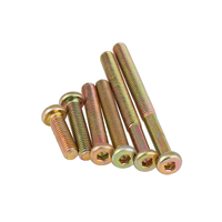 M6 x 100 Boulons de meuble en acier au carbone à tête plate avec écrous à barillet Fixation de connecteur d'écrou à goujon pour meubles de chaises