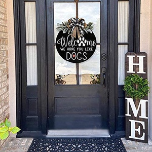Guirnaldas de bienvenida personalizadas, señal para perros, granja, porche de madera, puerta delantera - Product Image 2