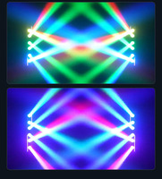 Barre lumineuse LED de teinture RGBW à 6 têtes, ensemble d'éclairage de scène mobile d'ordinateur pour salle de diffusion en direct DMX512 complet