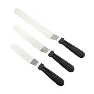 6 8 10 Inch Stainless Steel Blade Angled Cake Decorating Knife Icing Frosting Spatula Set with PP Handle