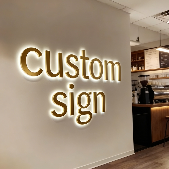 Custom 3D LED Acrylic Illuminated Company Brand Logo Business Sign with App Control IP65 Waterproof for Office Use