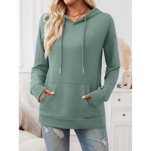 Sudaderas con capucha básicas personalizadas con cordón para mujer, ajuste holgado con bolsillo para otoño e invierno, colección de moda para mujer Queen - Product Image 3