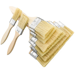 Pig Bristle Paint Brush Wooden Handle Flat Sash 10mm Thick Soft Bristles For Packaging Printing Industrial Use - Product Image 2