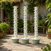 Tour hydroponique verticale à 13 niveaux pour jardin intérieur/extérieur avec pompe à eau et système de paniers en éponge pour la culture
