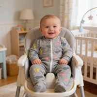 Pyjamas pour bébés personnalisés en gros, imprimés sur mesure, avec fermeture éclair, pour nouveau-nés filles et garçons