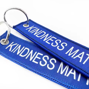 الأكثر مبيعاً سلسلة مفاتيح مطرزة بشعار شخصي رخيصة من القماش حلقة مفاتيح رقعة علامة مفتاح سلاسل مفاتيح مطرزة فارغة - Product Image 5