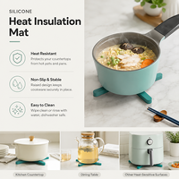 Sous-plats pliables modernes en silicone, antidérapants, extensibles, écologiques, isolants pour casseroles et poêles, pour la maison et la cuisine