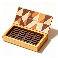 Boîte de luxe personnalisée pour chocolats et bonbons à la truffe, avec couvercle transparent, en blanc et noir, pour desserts à la fraise – Vente en gros