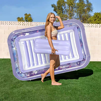 Matelas gonflable pliable en PVC pour piscine, lit flottant avec oreiller, chaise longue pour adultes, radeau 176x114cm pour piscine et plage