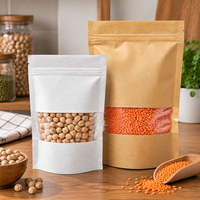 Sachet Doypack Personnalisé avec Fenêtre Transparente et Fermeture Zippée Refermable pour l'Emballage de Grains de Café, Thé et Noix