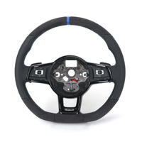 Volant en cuir semi-perforé R Line pour VW Volkswagen Golf 5 6 7 R MK5 MK6 MK7 Jetta Polo Passat CC B6 B7