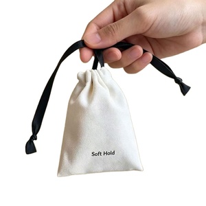 Sac à cordon en toile naturelle de haute qualité, petit sac anti-poussière en coton écologique pour impression DIY - Product Image 1