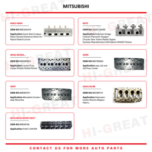 Nueva Cabeza de Cilindro de Gasolina MD151982 910076 2.6L 8V SOHC 4G54 G54B para Motor Mitsubishi Pajero I II L200 Magna Estate - Product Image 4