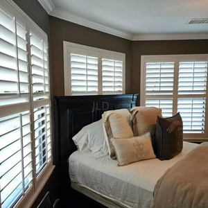 Volet de fenêtre extérieur moderne en <span class=keywords><strong>bois</strong></span> de paulownia, volet de plantation en PVC personnalisé - Product Image 1