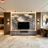 Panneau mural moderne en marbre violet Kinawa italien imperméable pour salon, escalier et salle de bain