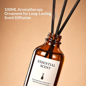 Natural Plant Fragrance Reed Diffuser Brown Glass Bottle Household Bedroom Living Room Decor <b>Ornament</b> - Product Image 2