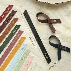 Personalized Classic PU Leather Napkin <b>Rings</b> Durable Elegant Wedding Favor with Rustic <b>Name</b> Place Setting for Modern Table Decor - Product Image 2