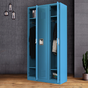 Armoire de rangement en acier à 3 portes au design moderne, autoportante et démontable pour les chambres à coucher, les hôtels et les écoles - Product Image 2