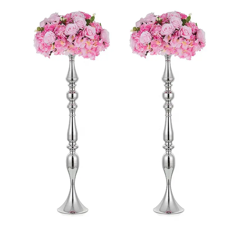 Luxury Metal Gold Candle Stick Holder Flower Stand Decorative Tall Candelabra for Wedding Table Centerpieces