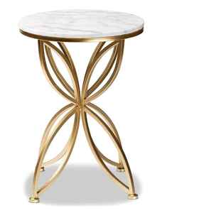 Mesa de centro con patas de latón geométricas modernas con forma de flor superior de mármol decoración del hogar para sala de estar y comedor Material de Metal duradero - Product Image 1