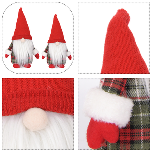 Red Cuffed Cap Plaid Torso Feet Swedish Tomte <b>Winter</b> <b>Decoration</b> on Office Desk Corner OEM Factory - Product Image 2