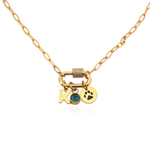 Collana a catena con graffetta di moda con lettera di personalità per animali domestici ciondolo femminile in acciaio inossidabile collana gioielli regalo personalizzato - Product Image 1