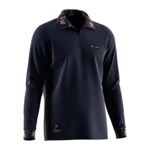 Camiseta de Poliéster Sublimado de Alta Calidad para Hombre, Manga Larga, Cuello Alto, Cierre de Cremallera, Estilo Polo - Product Image 3