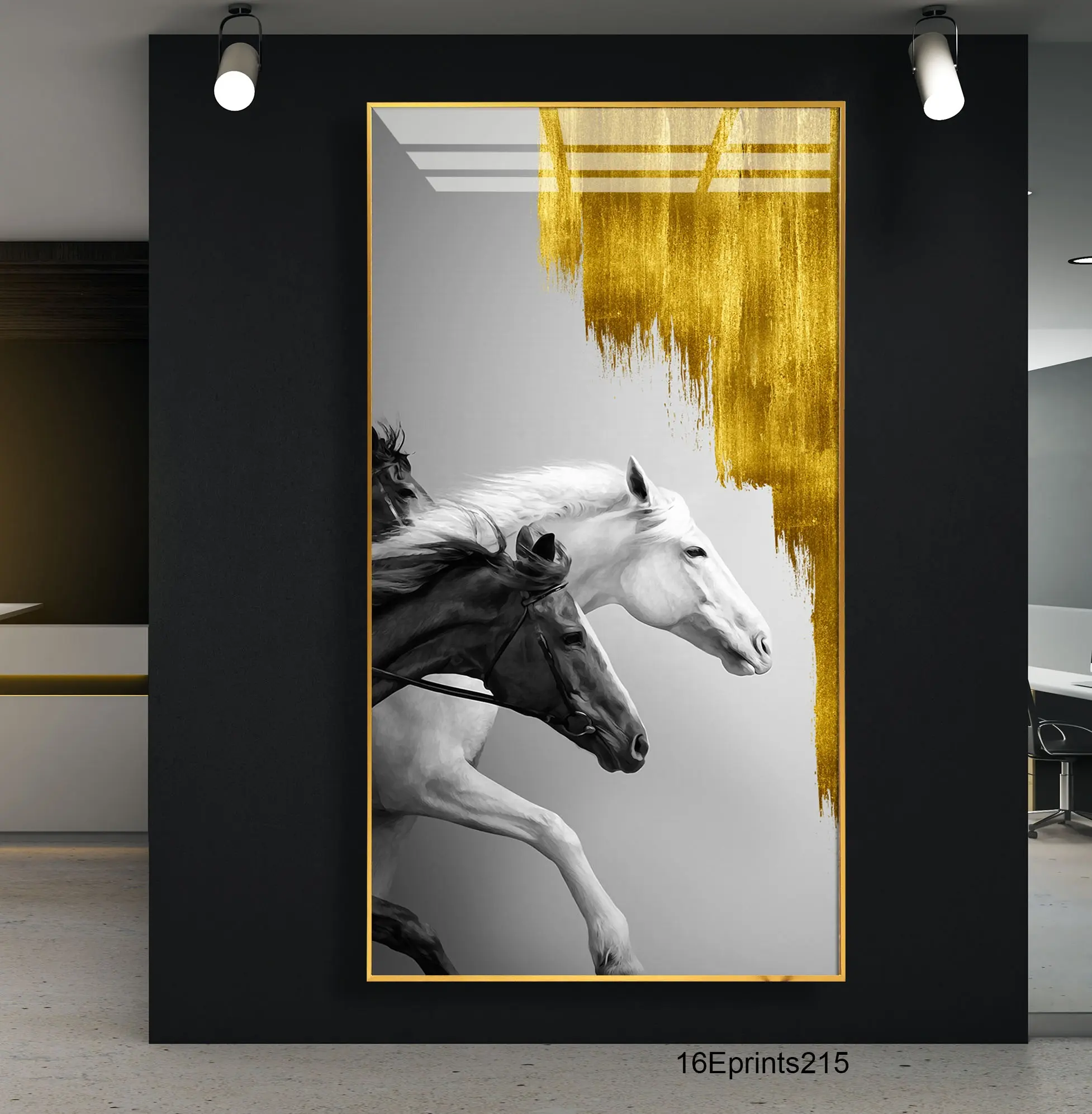 Custom Design Horse Wall Art Decor landscape paintings Animal Glass Crystal paintings and wall arts