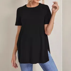Haut de Maternité Uni pour Femme Enceinte, Blouse d'Allaitement à Manches Courtes, T-Shirt d'Été Uni pour <span class=keywords><strong>Grossesse</strong></span> - Product Image 3