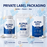 Capsules Alpha GPC Marque Blanche 600mg Supplément de Choline 120 Gélules Végétales Formule Personnalisée Fabricant OEM ODM Fournisseur en Gros
