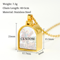 Pendentif médaillon Sainte Thérèse en acier inoxydable plaqué or, style religieux, échantillon disponible pour contrôle qualité