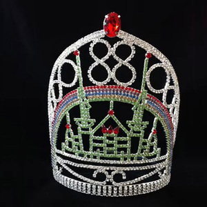 Luoyan Château Forme Beauté Pageant Couronnes Strass Couronne Ajuster Diadème Personnalisé - Product Image 2