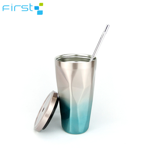China diseño agradable de brillo de color taza de café vaso de agua con paja - Product Image 3