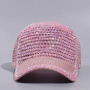 Gorras de Béisbol Deportivas Unisex con Diamantes Brillantes, Malla y Pedrería, de 6 Paneles, Poliéster/Algodón, Bordado 3D con Lentejuelas - Product Image 2