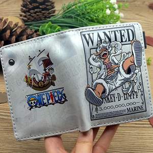 2024 New Design PU Leather Purse Short Wallet Japan Anime Characters Luffy Nika Wallets <strong>Card</strong> Holder With Button - Product Image 5