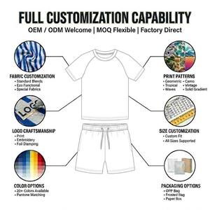 Maillot <span class=keywords><strong>de</strong></span> <span class=keywords><strong>bain</strong></span> personnalisé écologique bleu marine jaune fluo camouflage abstrait pour garçons, manches longues raglan, <span class=keywords><strong>short</strong></span> <span class=keywords><strong>de</strong></span> <span class=keywords><strong>bain</strong></span> anti-UV, tenue <span class=keywords><strong>de</strong></span> plage pour adolescents - Product Image 2