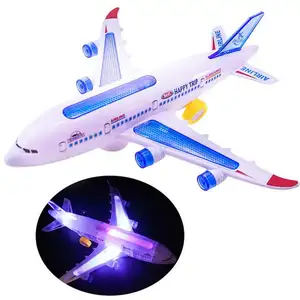 Plane Toy, Large Universal Walking Kids LED Electric Glider Plane Aircraft Airplane Model//