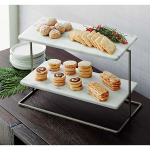 Soporte para aperitivos de mesa de mármol de dos niveles - Product Image 2