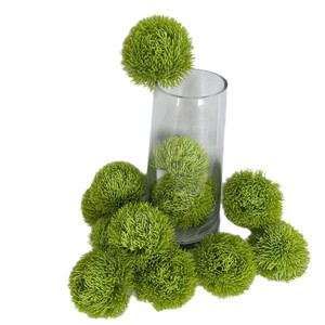 Tête de fleur d'œillet artificiel vert Meng Jie 10 cm, boule pointue, décoration pour la maison, salon, arrangement de bureau - Product Image 5