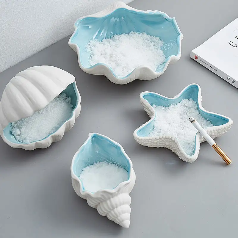 2024 di fabbrica grazioso portacenere antivento personalizzato stella marina nordica posacenere in ceramica