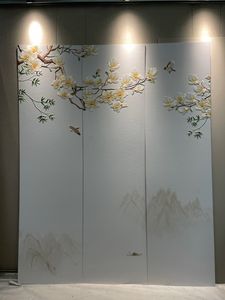 لوحات الحائط على الطراز الصيني الحديث 3D الزهور الطيور المناظر الطبيعية لوحات الحائط الزخرفية مقاومة للحريق والرطوبة - Product Image 3