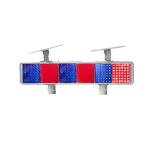 Feux de signalisation clignotants solaires, rouge et bleu, LED, montage sur poteau, IP65, construction en ABS, éclairage de sécurité routière - Product Image 2