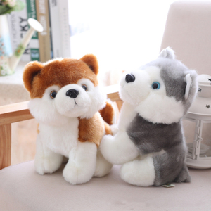 Juguete de peluche de perro <span class=keywords><strong>Husky</strong></span> de simulación de dibujos animados bonitos de tamaño pequeño, tela hecha a medida, algodón PP para regalos de cumpleaños, eventos, fábrica al por mayor - Product Image 1